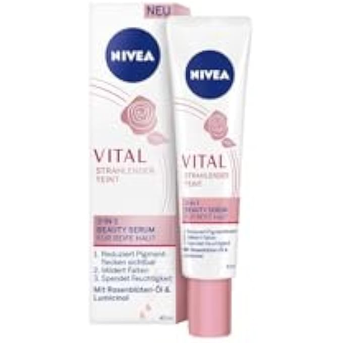 Nivea VITAL RADIANT COMPLEXION 3-IN-1 BEAUTY SERUM FOR MATURE SKIN (40 ML) INTENSIVE MOISTURISER, VISIBLY REDUCED PIGMENT SPOTS, SERUM WITH FIRMING EFFECT - Image 4